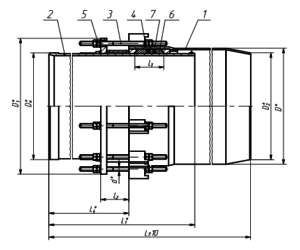 Чертеж - односторонний сальниковый компенсатор ТС579