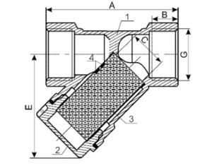 Чертеж общего вида - магнитный фильтр ФММ Фильтр ФММ муфтовый - схема