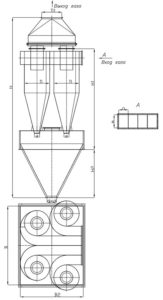 Чертеж - циклон СЦН-50х4 групповой