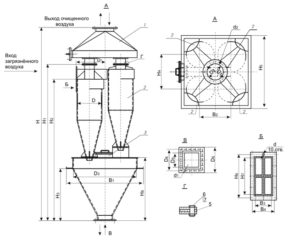 Рабочий чертеж - групповой циклон СЦН-40