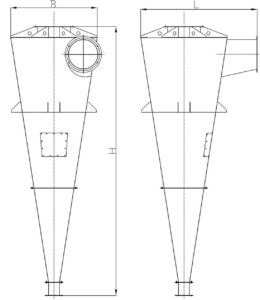 Чертеж циклон ЦКТ конический