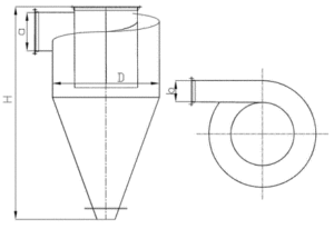 Чертеж циклон ЦРк для мучной пыли