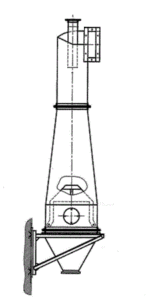 Циклон ЦМ чертеж с бункером на кронштейне