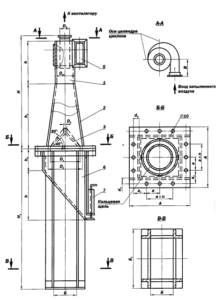 Изображение - чертеж циклона ЦОК с бункером для сбора пыли! Циклон ЦОК с бункером - чертеж
