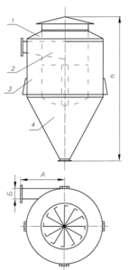 Циклон Гипродрева - чертеж