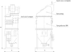 Пылеуловитель ПВМ - чертеж общего вида