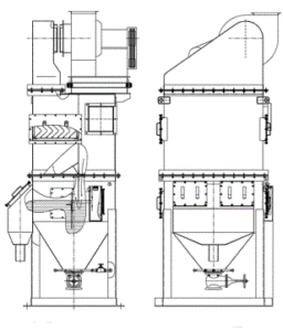 Пылеуловитель ПВМБ - чертеж с боковыми карманами
