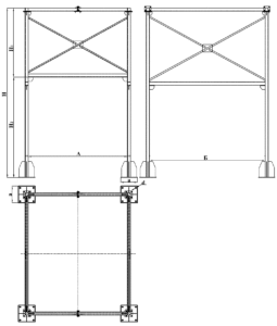 Чертеж - стальной разборный постамент! Разборный постамент для циклона