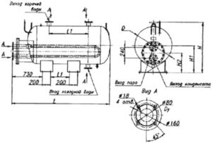 Изображение - рабочий чертеж подогревателя ВПЕ, ВПЕг Чертеж на емкостной подогреватель ВПЕг