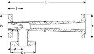 Чертеж - элеватор водоструйный стальной купить! Конструкция элеватора 40с10бк